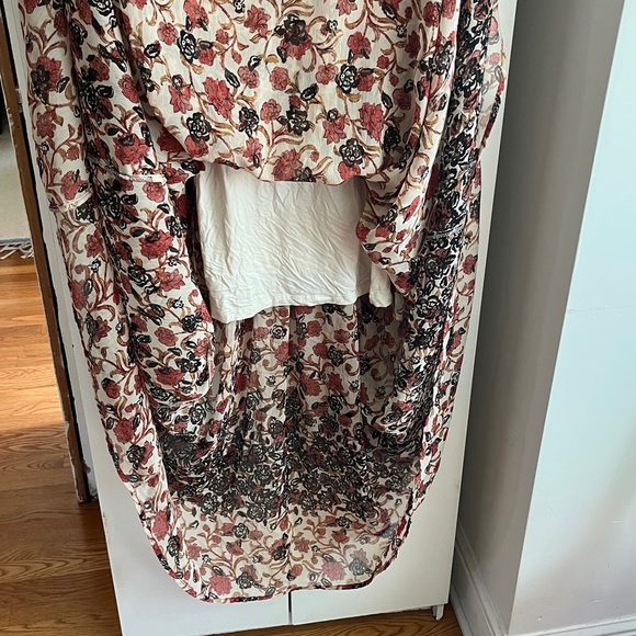 Free People Women’s See It Through Pleated Front Floral Maxi Dress Large NWT - Picture 12 of 16